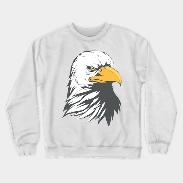 Bald Eagle Head Cartoon Crewneck Sweatshirt by Asykar